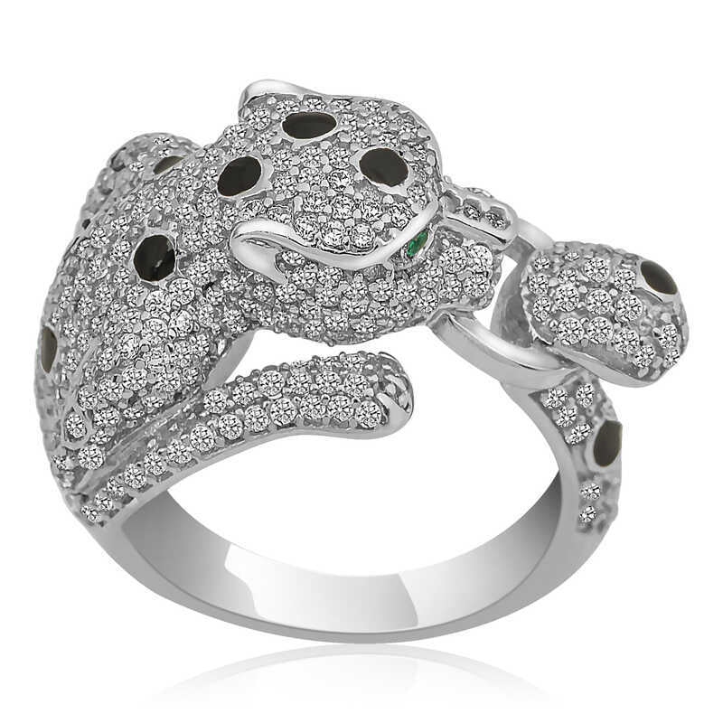 Silver Tiger Figured Women's Ring image 1