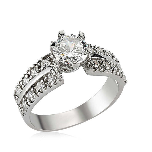 Silver Solitaire Women's Ring image 0