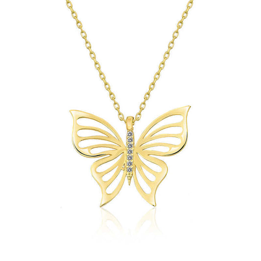 925 Sterling Silver & Gold-plated Butterfly Women's Necklace image 0