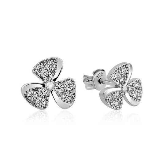 Silver Flower Stud Earrings image 0