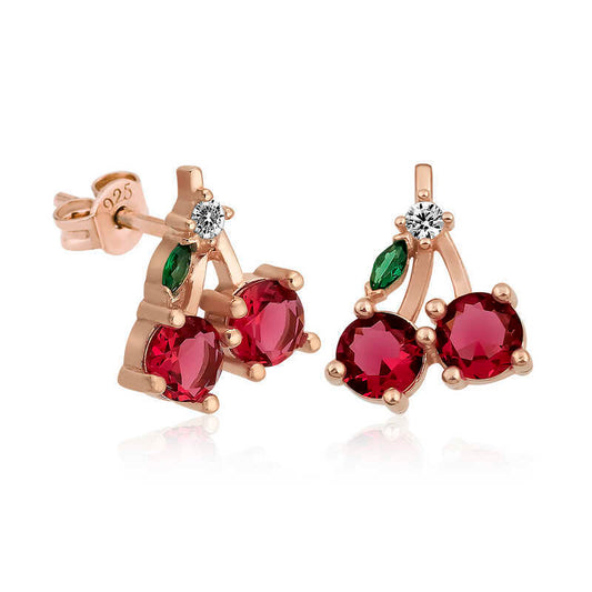 Cherry Fruit Studded Earrings image 0