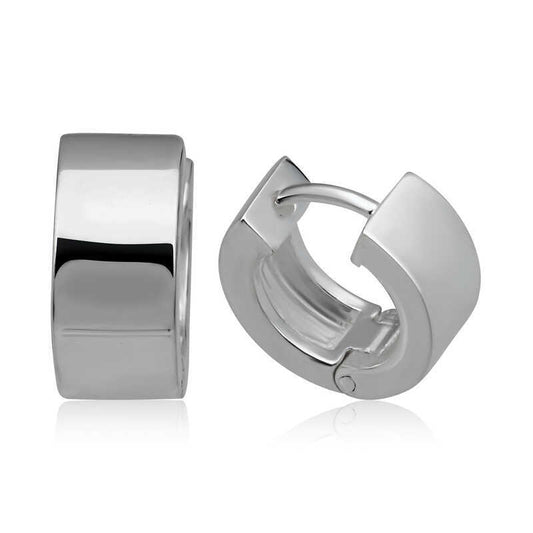 Silver Hoop Men's Earrings – Rhodium Plated image 0