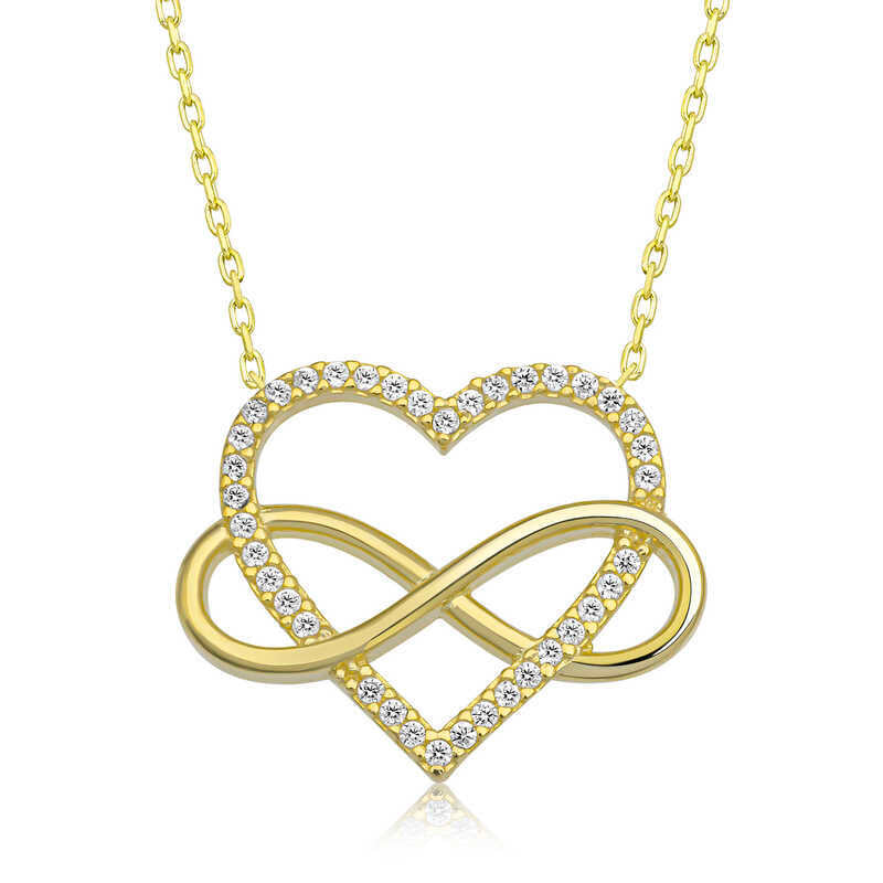 Silver Infinity Heart Women Necklace image 0